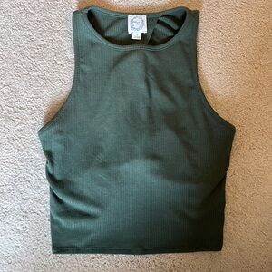 Blue Rain Women's Ribbed Crop Top Open Back Tie Tank Top